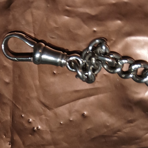 Antique Watch Chain Bracelet Sterling Silver - Picture 6 of 8